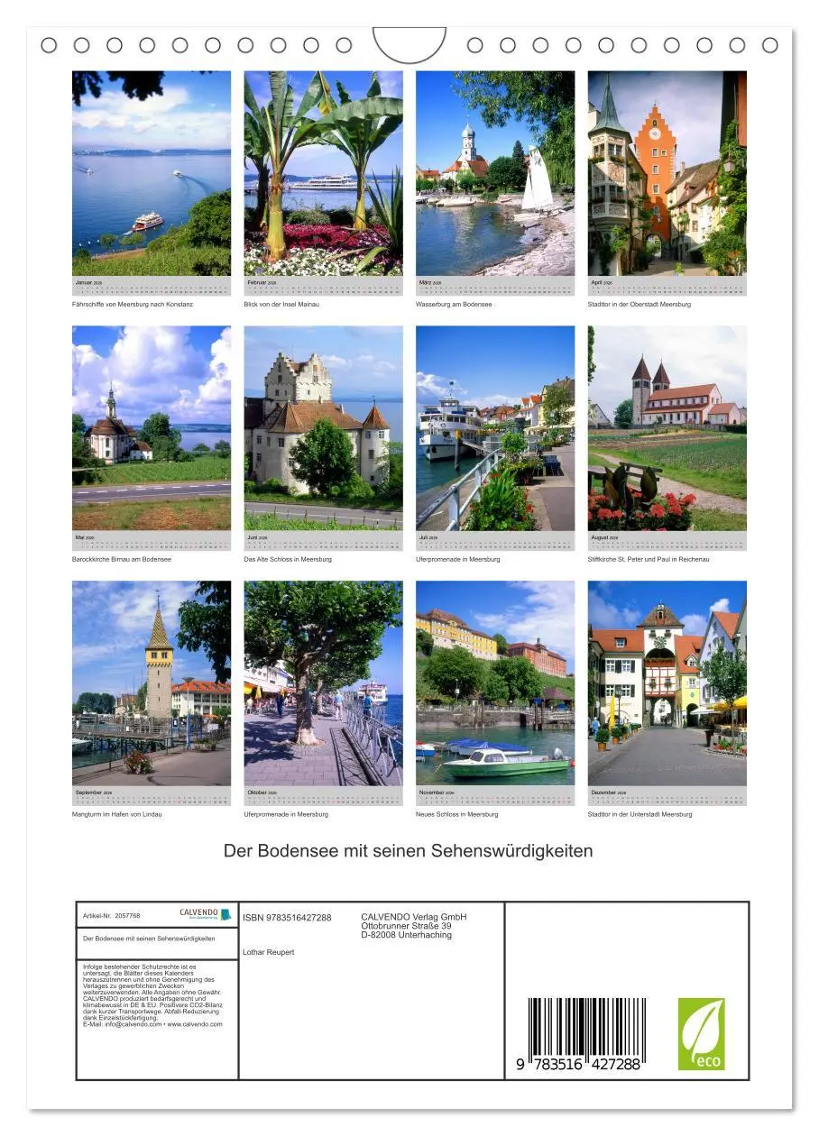 Bild: 9783516427288 | Der Bodensee mit seinen Sehenswürdigkeiten (Wandkalender 2026 DIN...