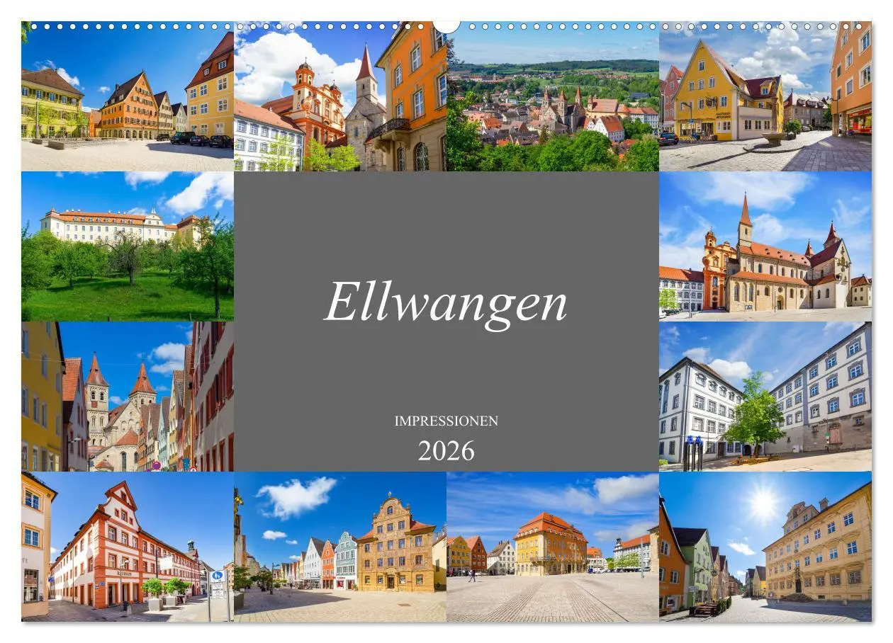 Cover: 9783457637388 | Ellwangen Impressionen (Wandkalender 2026 DIN A2 quer), CALVENDO...