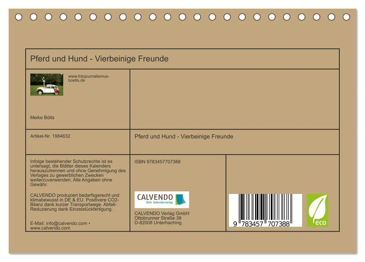 Bild: 9783457707388 | Pferd und Hund - Vierbeinige Freunde (Tischkalender 2026 DIN A5...