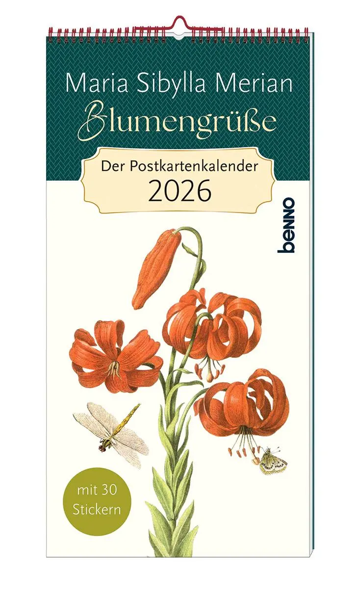 Cover: 9783746267388 | Blumengrüße 2026 | Der Postkartenkalender mit 30 Stickern | Merian