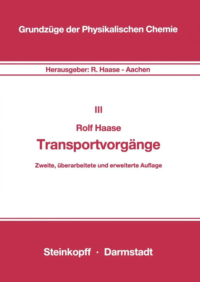 Cover: 9783798507388 | Transportvorgänge | R. Haase | Taschenbuch | viii | Deutsch | 1987