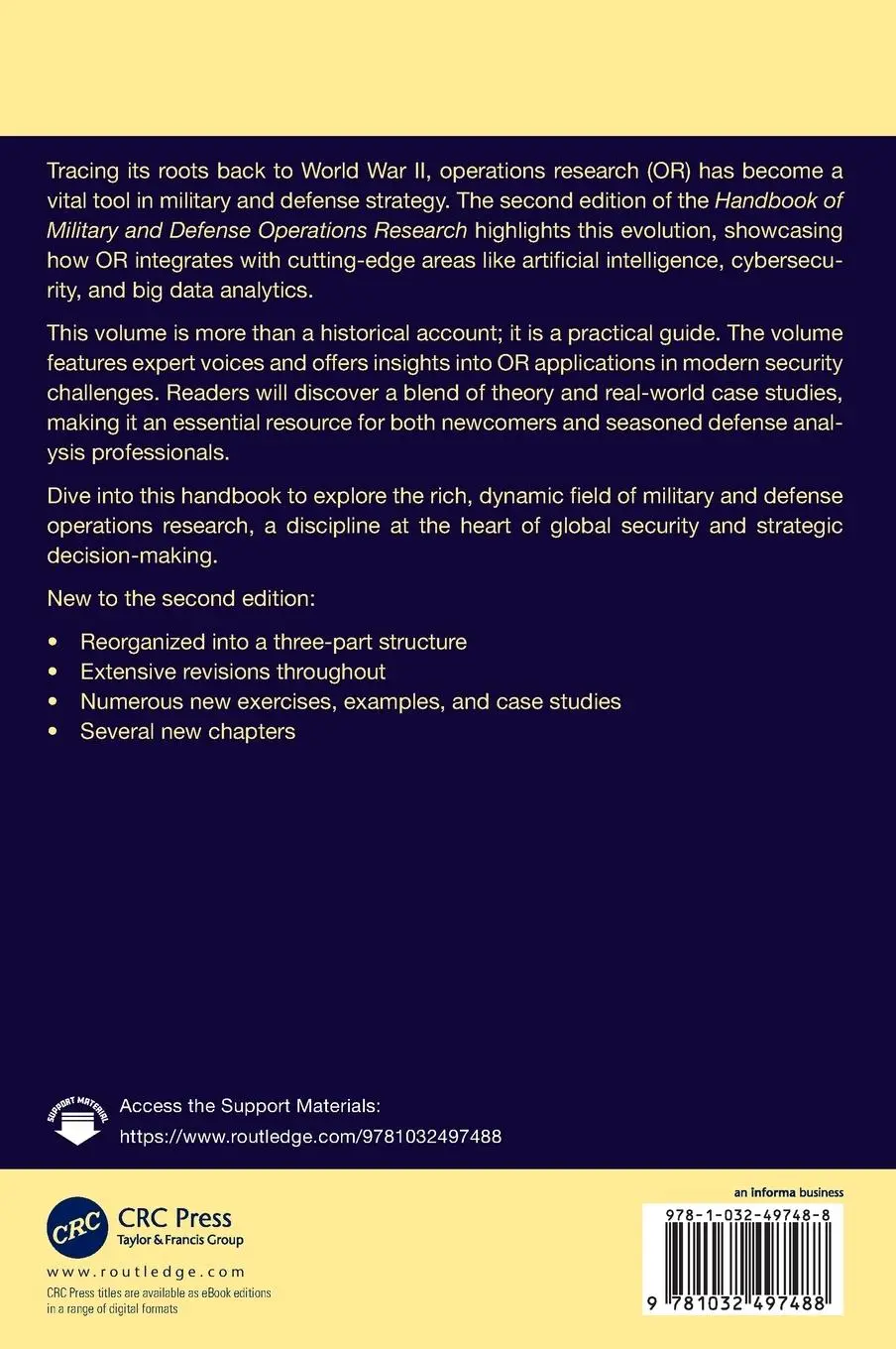 Rückseite: 9781032497488 | Handbook of Military and Defense Operations Research | Scala (u. a.)
