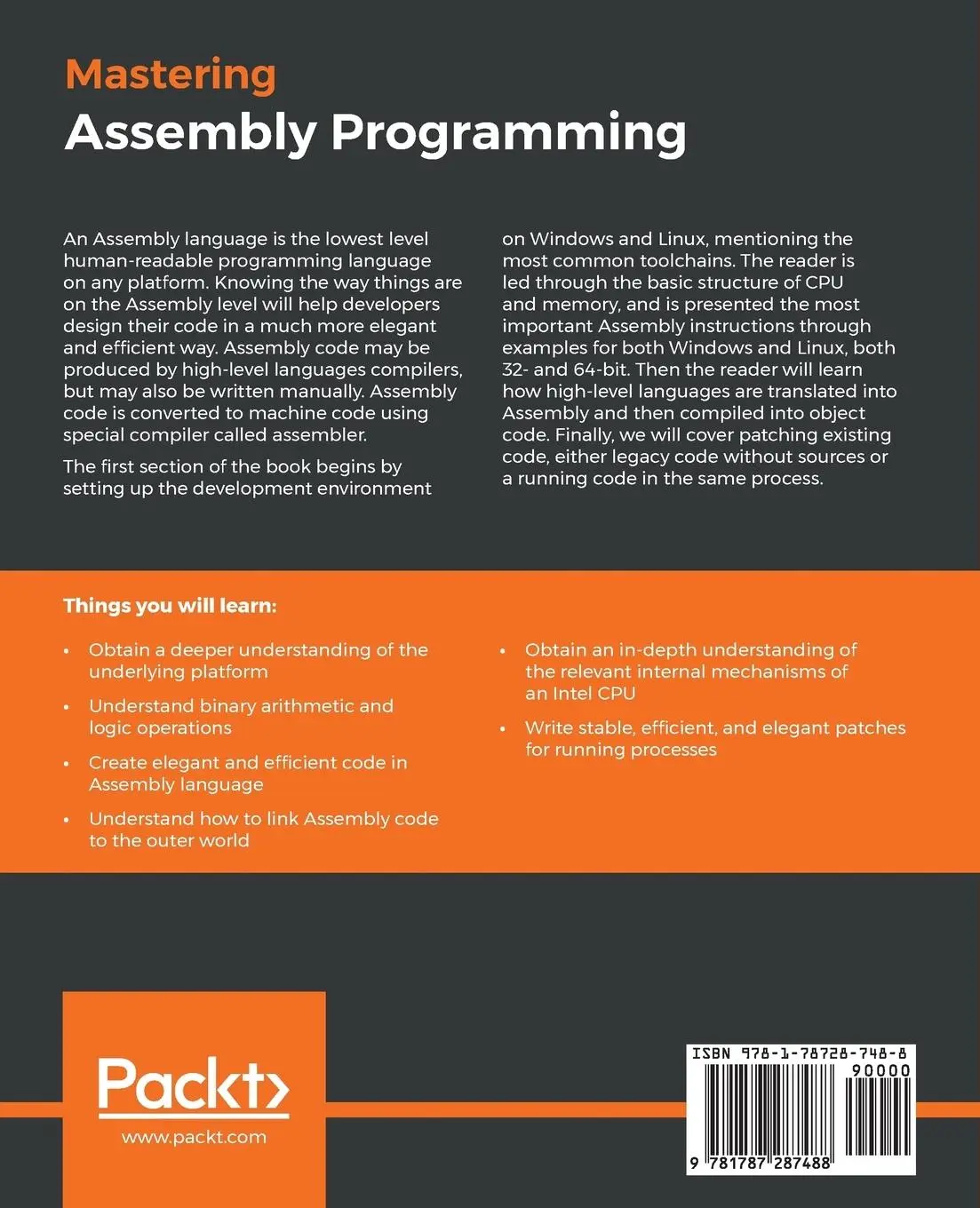 Rückseite: 9781787287488 | Mastering Assembly Programming | Alexey Lyashko | Taschenbuch | 2017