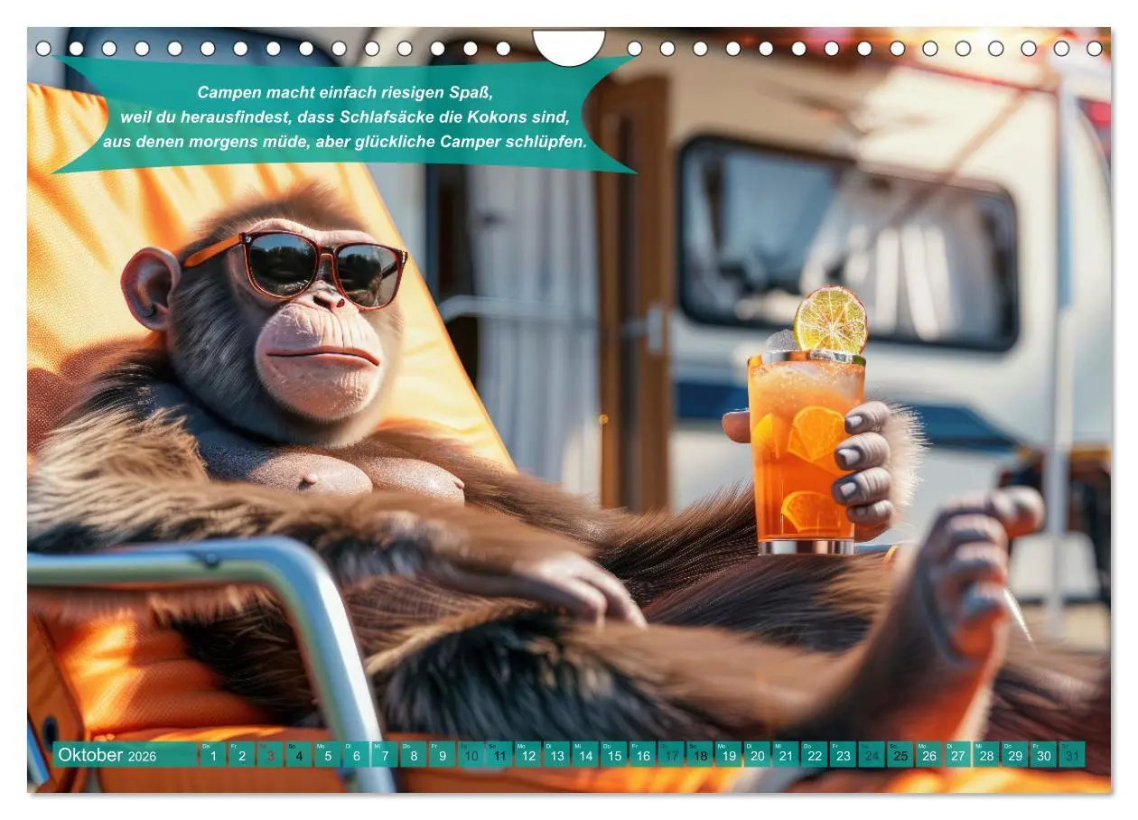 Bild: 9783457317488 | Der tierisch lustige Camping-Kalender (Wandkalender 2026 DIN A4...