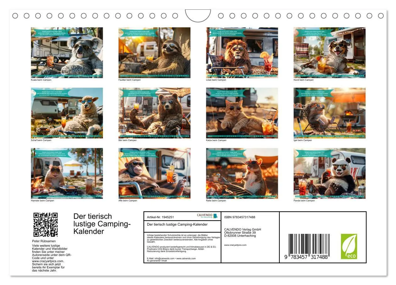 Bild: 9783457317488 | Der tierisch lustige Camping-Kalender (Wandkalender 2026 DIN A4...