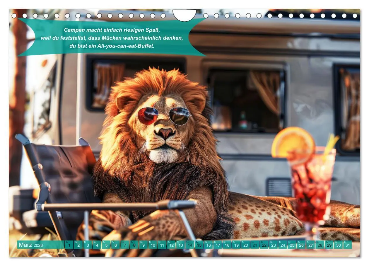 Bild: 9783457317488 | Der tierisch lustige Camping-Kalender (Wandkalender 2026 DIN A4...
