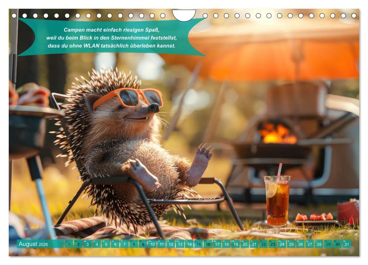 Bild: 9783457317488 | Der tierisch lustige Camping-Kalender (Wandkalender 2026 DIN A4...