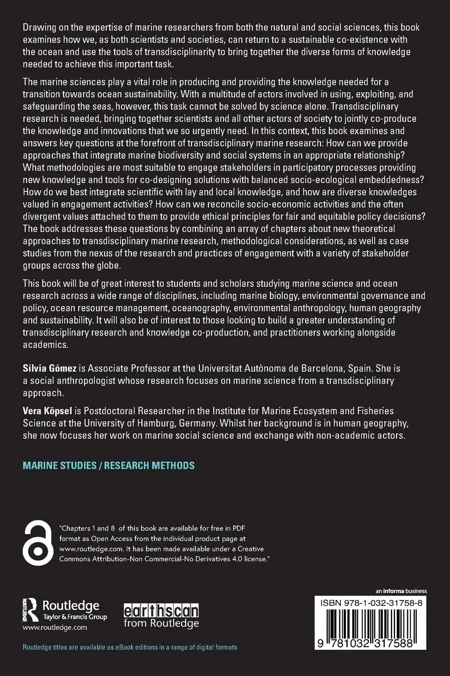 Rückseite: 9781032317588 | Transdisciplinary Marine Research | Bridging Science and Society
