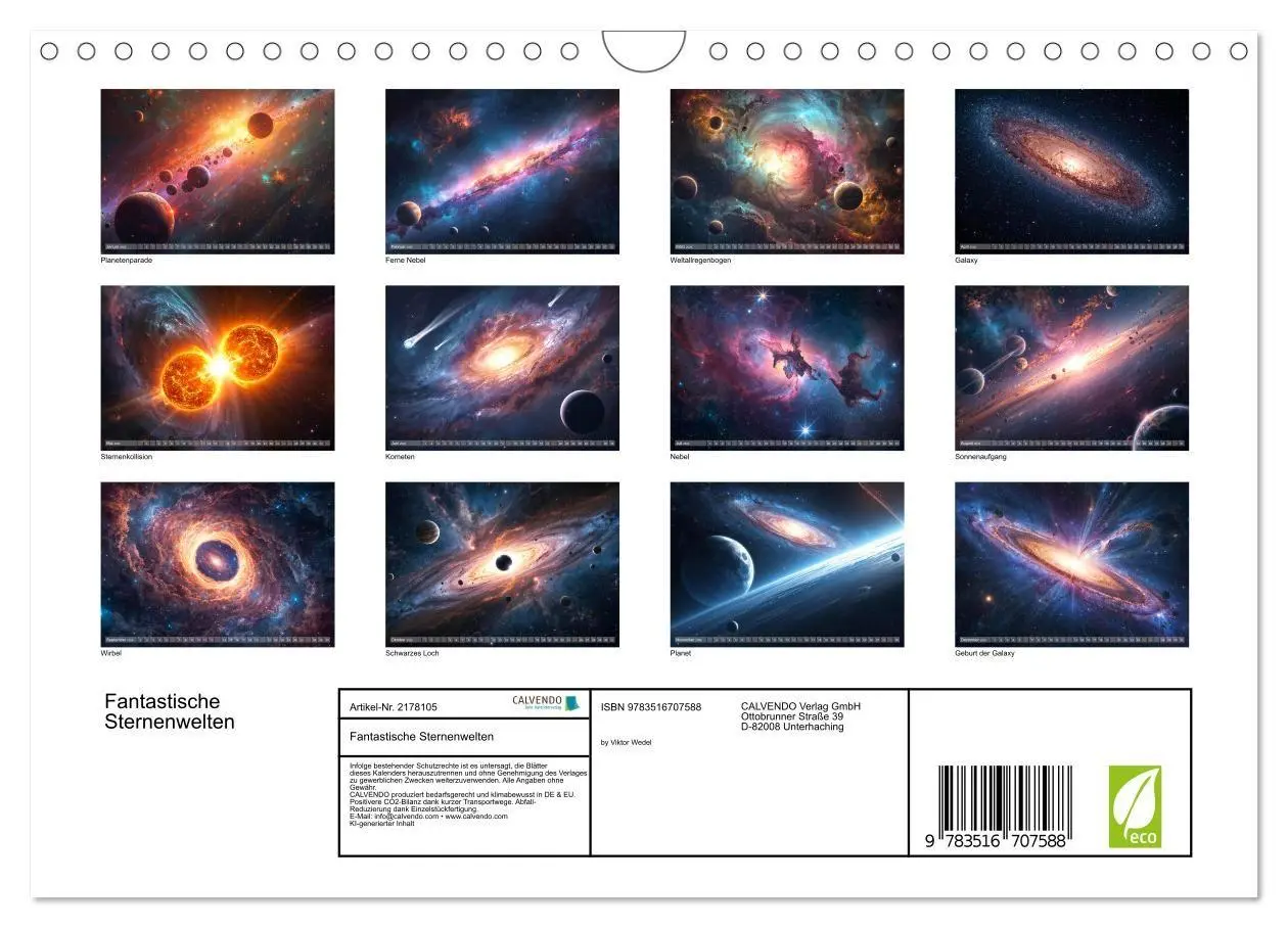 Bild: 9783516707588 | Fantastische Sternenwelten (Wandkalender 2026 DIN A4 quer),...