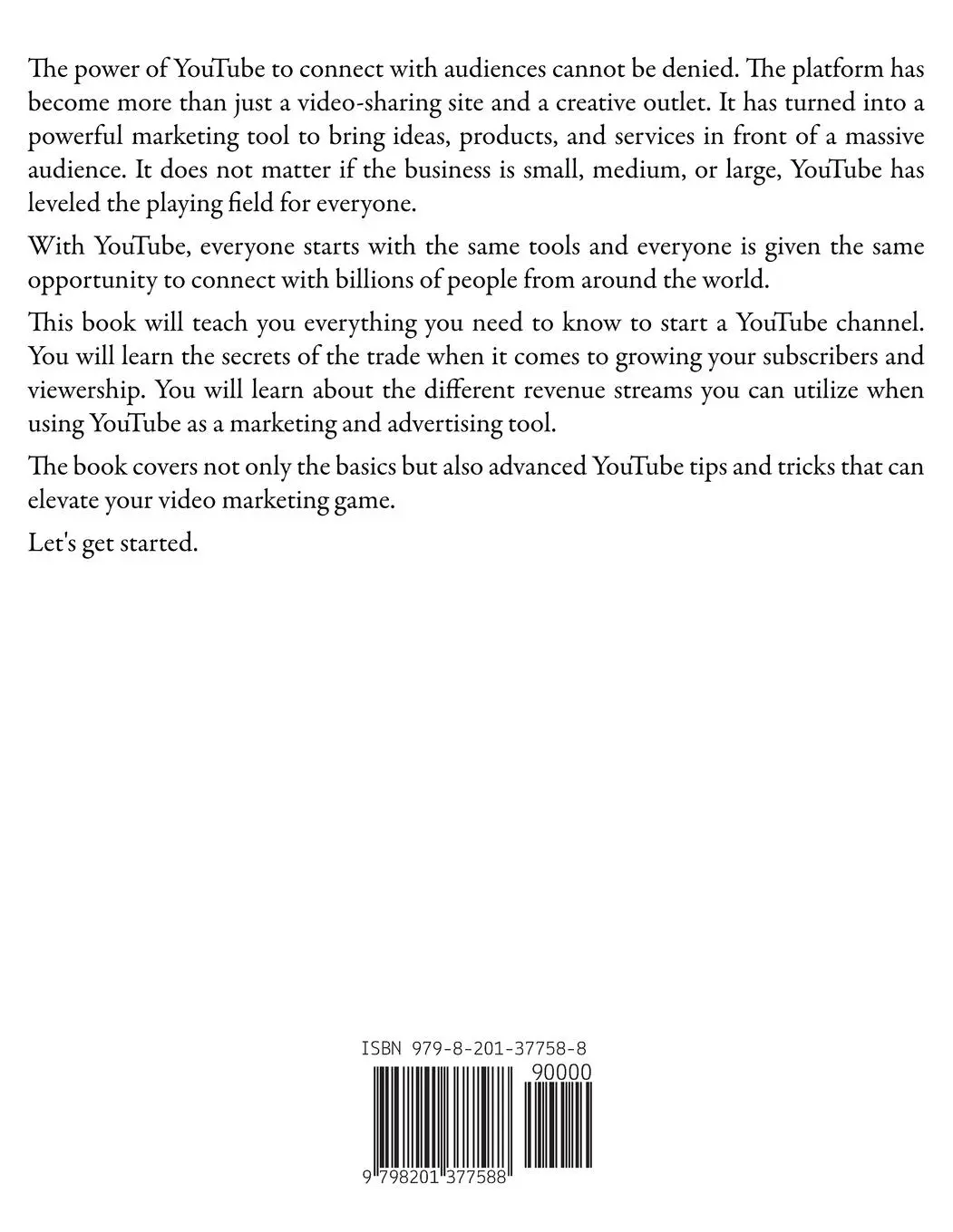 Rückseite: 9798201377588 | Youtube Playbook 2025 Secret Tactics To Grow Your Channel, Personal...