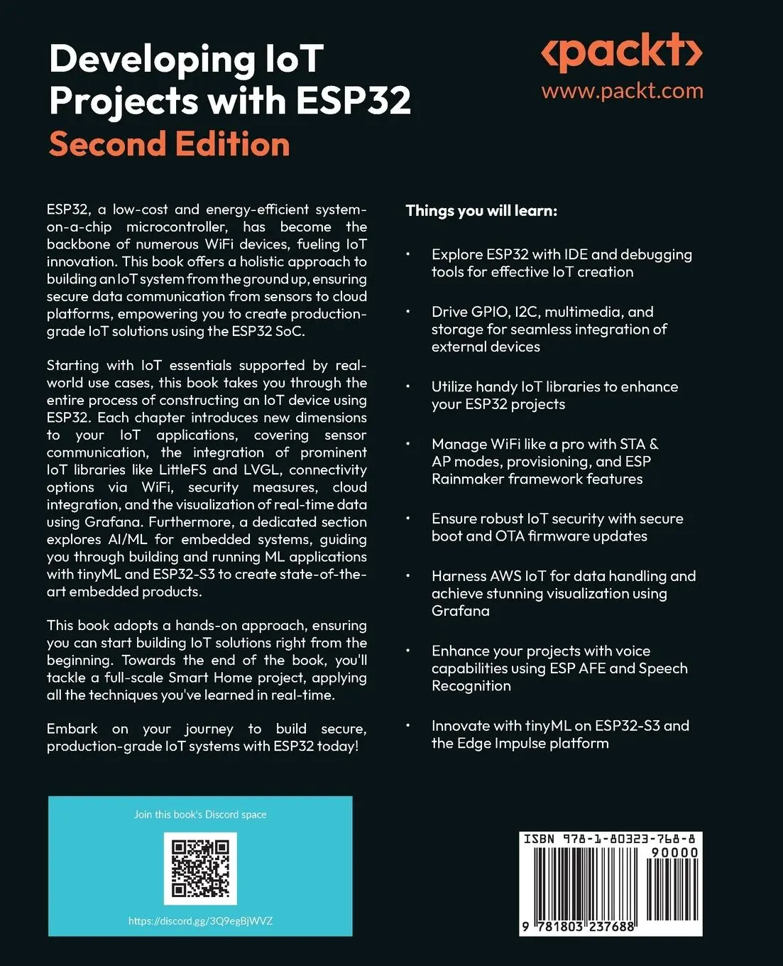 Rückseite: 9781803237688 | Developing IoT Projects with ESP32 - Second Edition | Vedat Ozan Oner