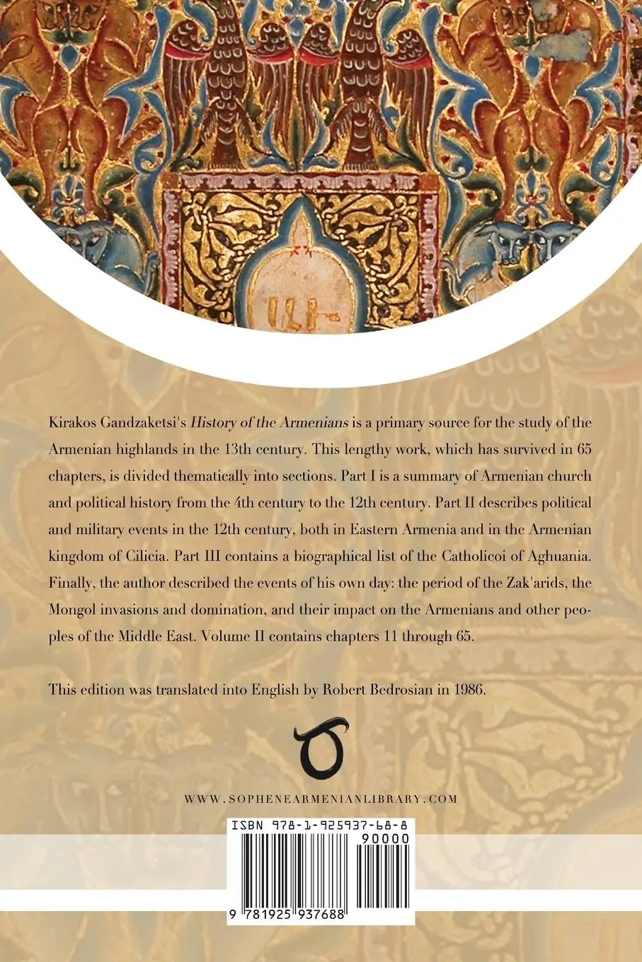 Rückseite: 9781925937688 | Kirakos Gandzakets'i's History of the Armenians | Volume II | Buch