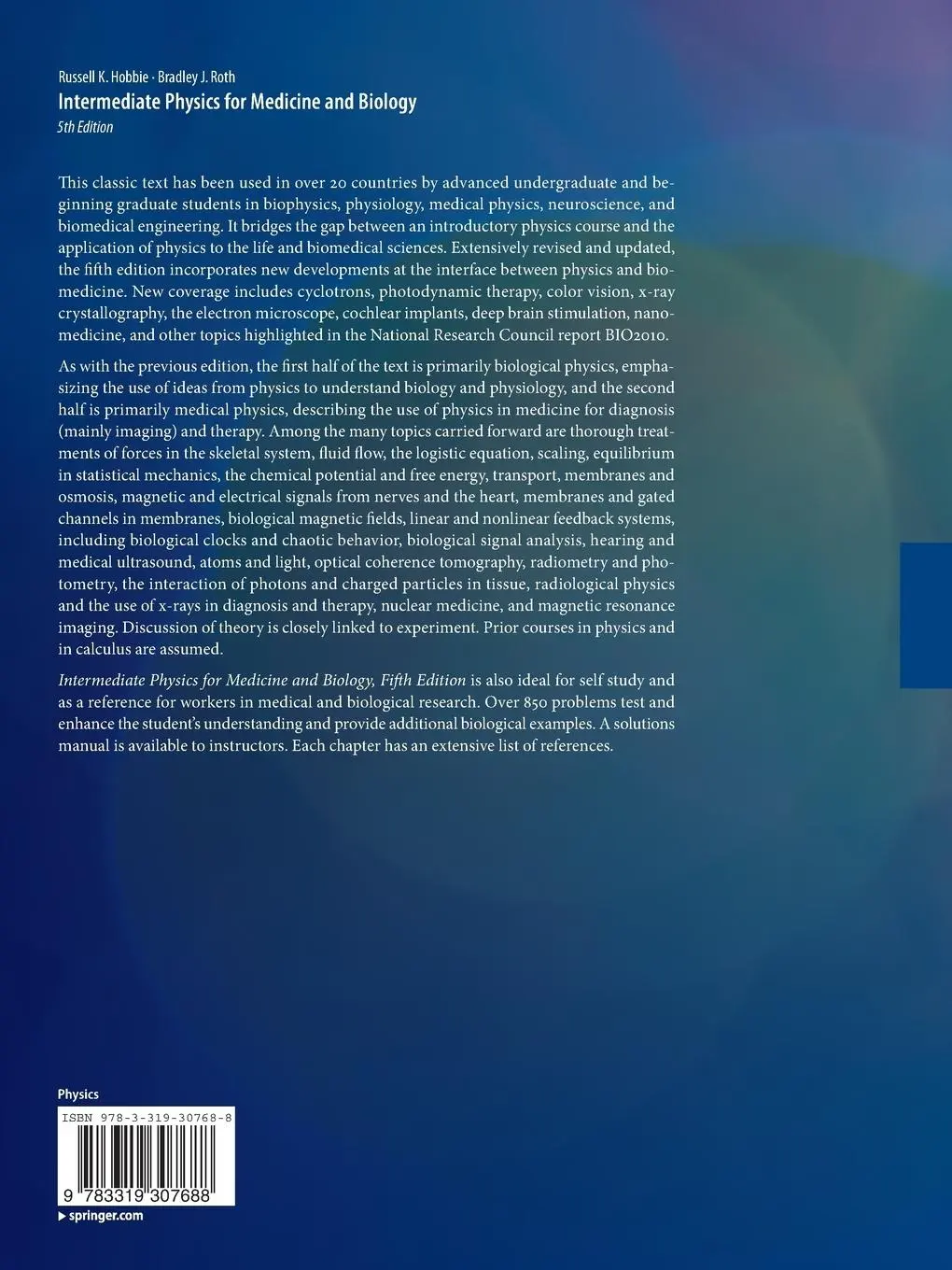 Rückseite: 9783319307688 | Intermediate Physics for Medicine and Biology | Roth (u. a.) | Buch