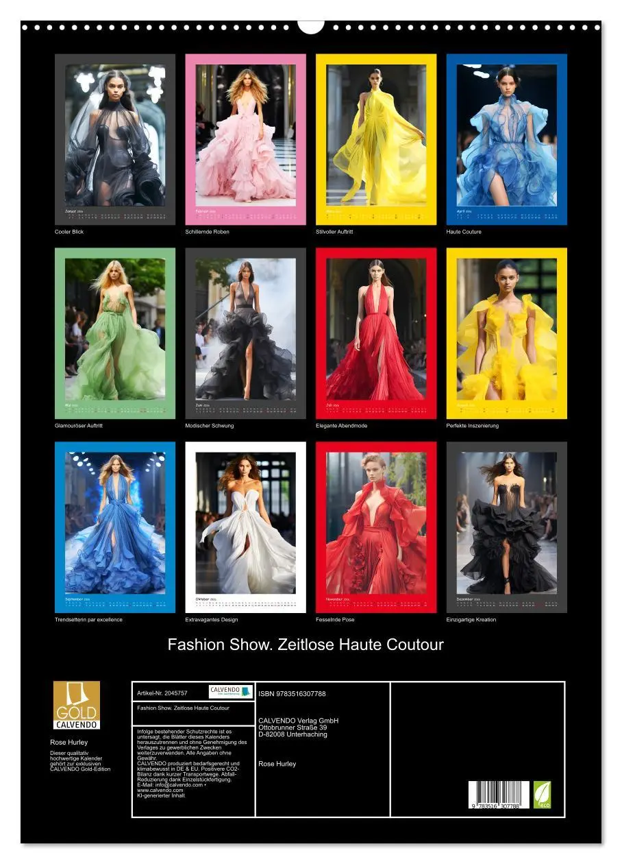 Bild: 9783516307788 | Fashion Show. Zeitlose Haute Coutour (Wandkalender 2026 DIN A2...
