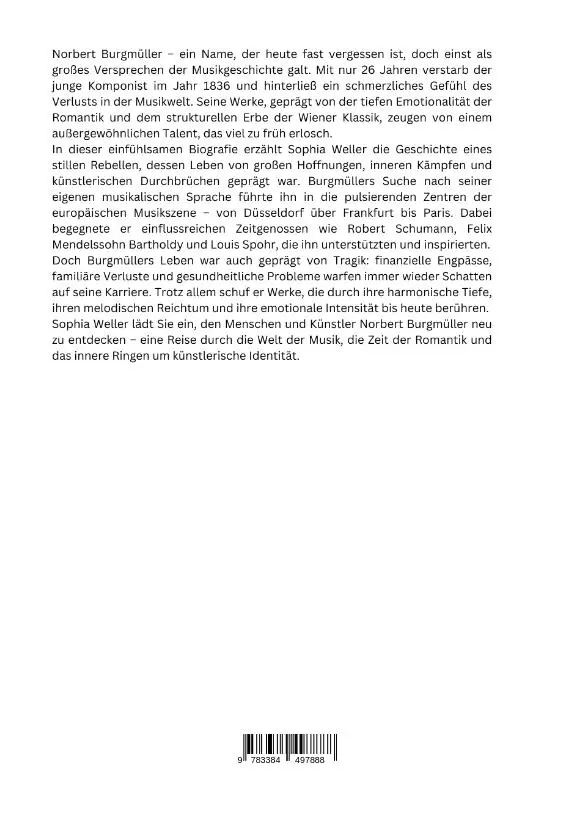 Rückseite: 9783384497888 | Norbert Burgmüller: Ein leiser Rebell | Sophia Weller | Buch | 208 S.