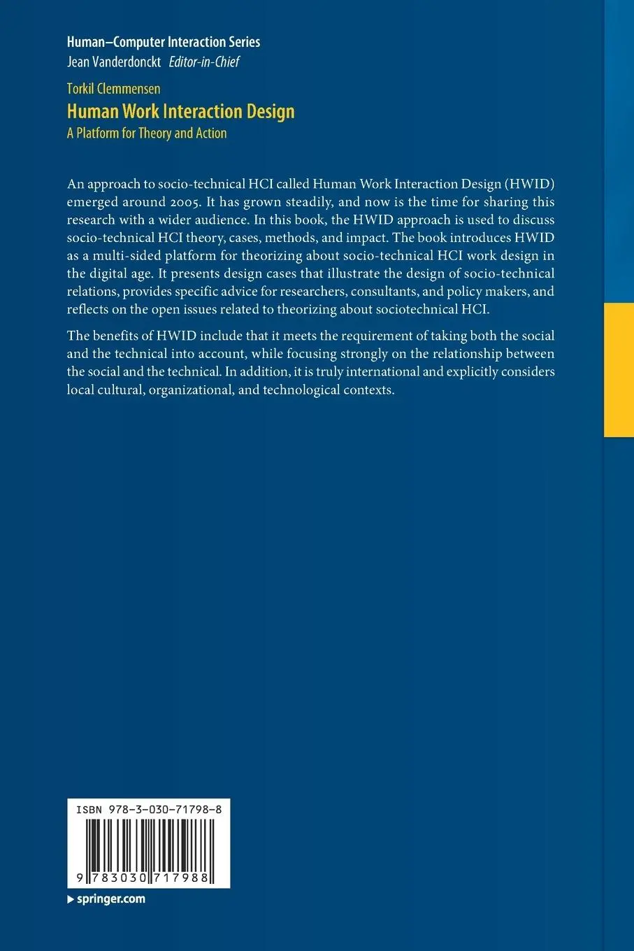 Rückseite: 9783030717988 | Human Work Interaction Design | A Platform for Theory and Action | xv