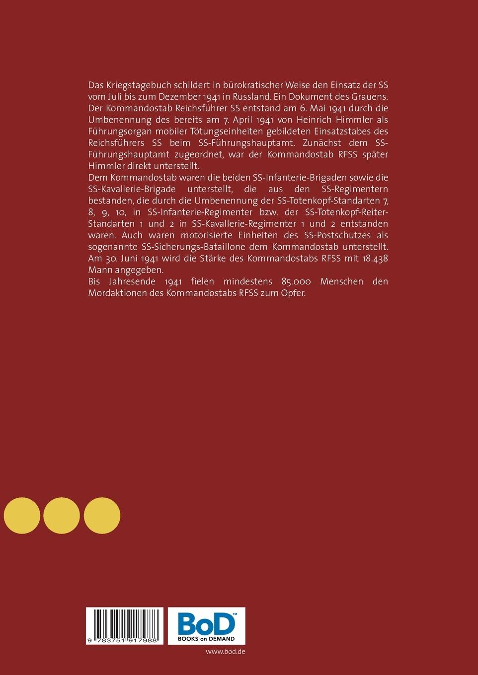 Rückseite: 9783751917988 | Kommandostab Reichsführer SS | B. Jensen (u. a.) | Taschenbuch | 92 S.