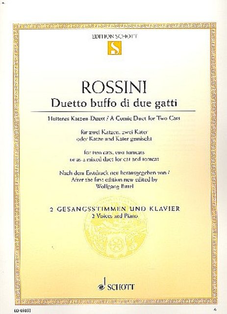Cover: 9790001157988 | Duetto buffo di due gatti | Gioacchino Rossini | Buch | 8 S. | Deutsch