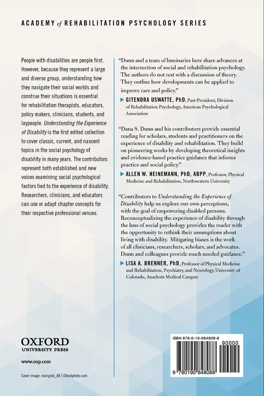 Rückseite: 9780190848088 | Understanding the Experience of Disability | Dunn | Taschenbuch | 2019