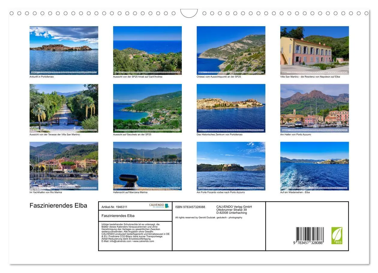 Bild: 9783457328088 | Faszinierendes Elba (Wandkalender 2026 DIN A3 quer), CALVENDO...