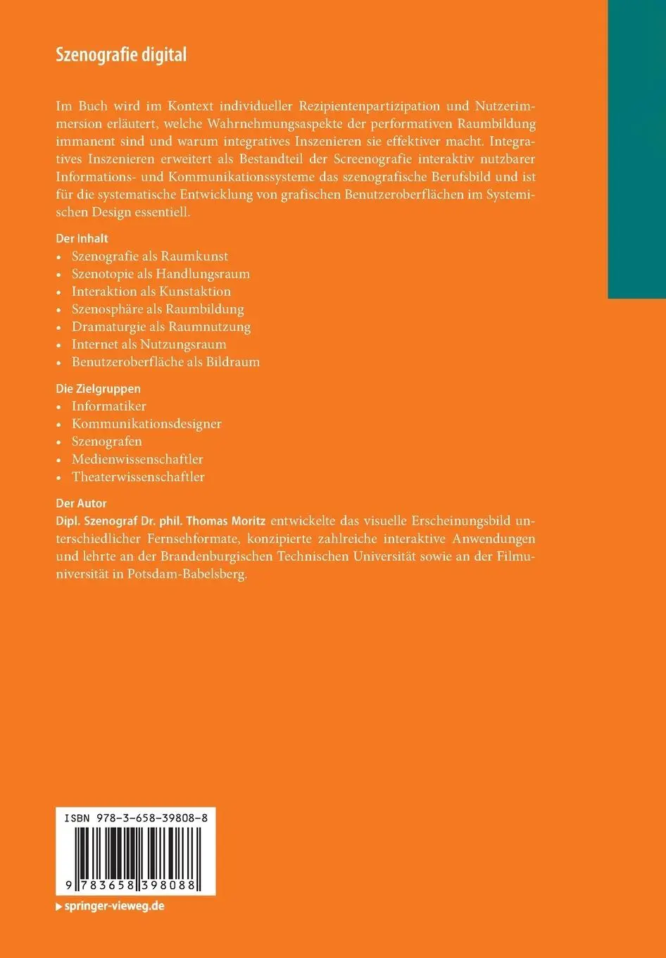 Rückseite: 9783658398088 | Szenografie digital | Thomas Moritz | Taschenbuch | Paperback | xi