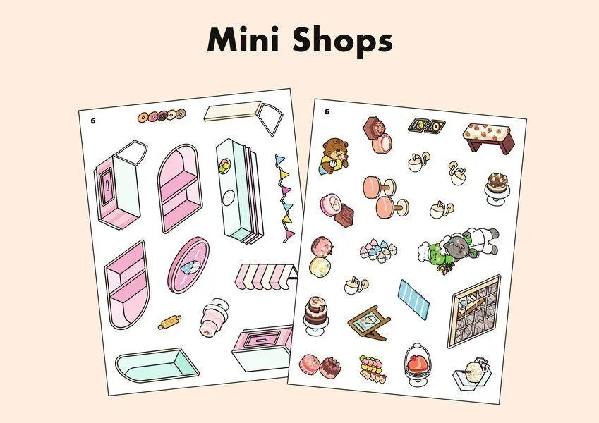 Bild: 9783741528088 | Sweet &amp; Cosy Stickerbuch: Mini Shops | Ullmann Medien | Buch | 72 S.