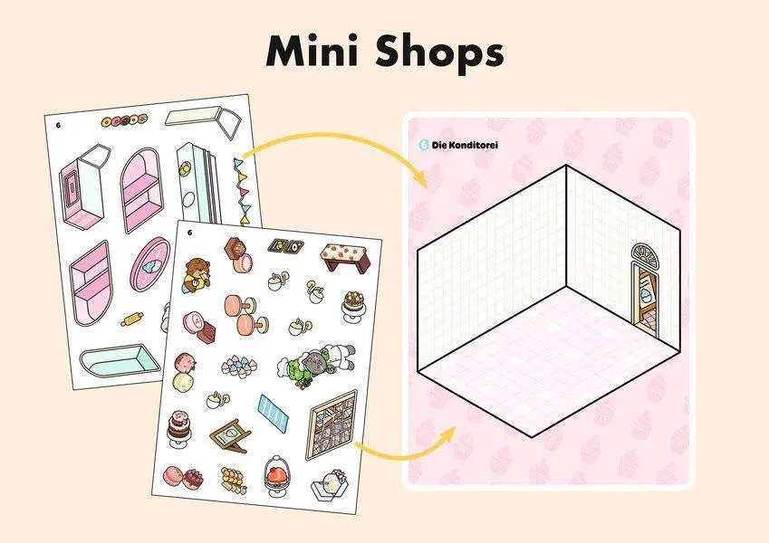 Bild: 9783741528088 | Sweet &amp; Cosy Stickerbuch: Mini Shops | Ullmann Medien | Buch | 72 S.