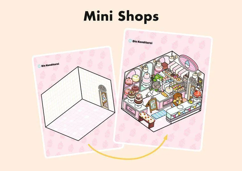 Bild: 9783741528088 | Sweet &amp; Cosy Stickerbuch: Mini Shops | Ullmann Medien | Buch | 72 S.