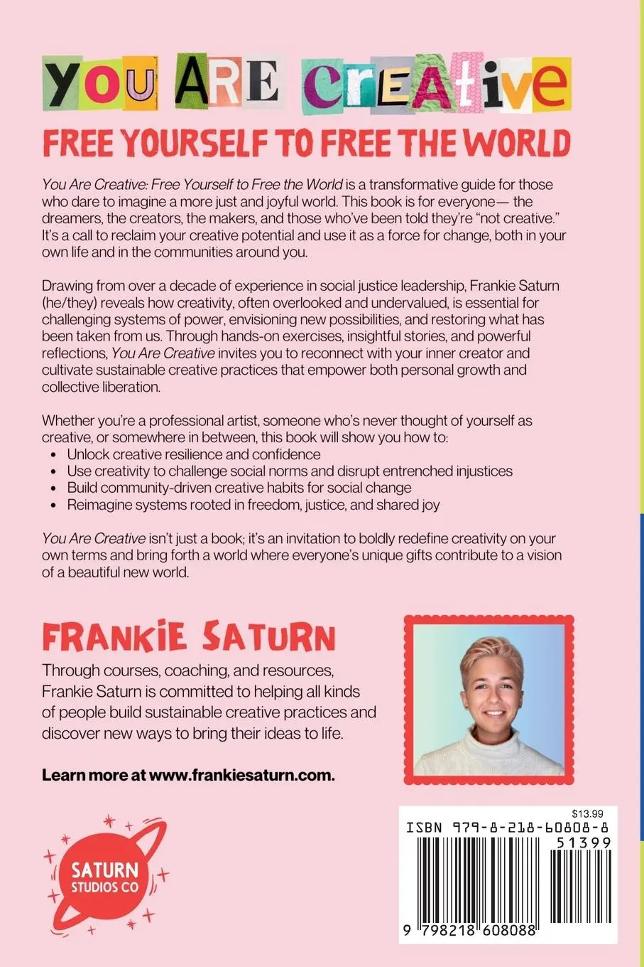 Rückseite: 9798218608088 | You Are Creative | Free Yourself to Free the World | Frankie Saturn