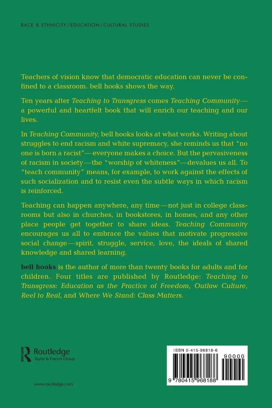 Rückseite: 9780415968188 | Teaching Community | A Pedagogy of Hope | Bell Hooks | Taschenbuch