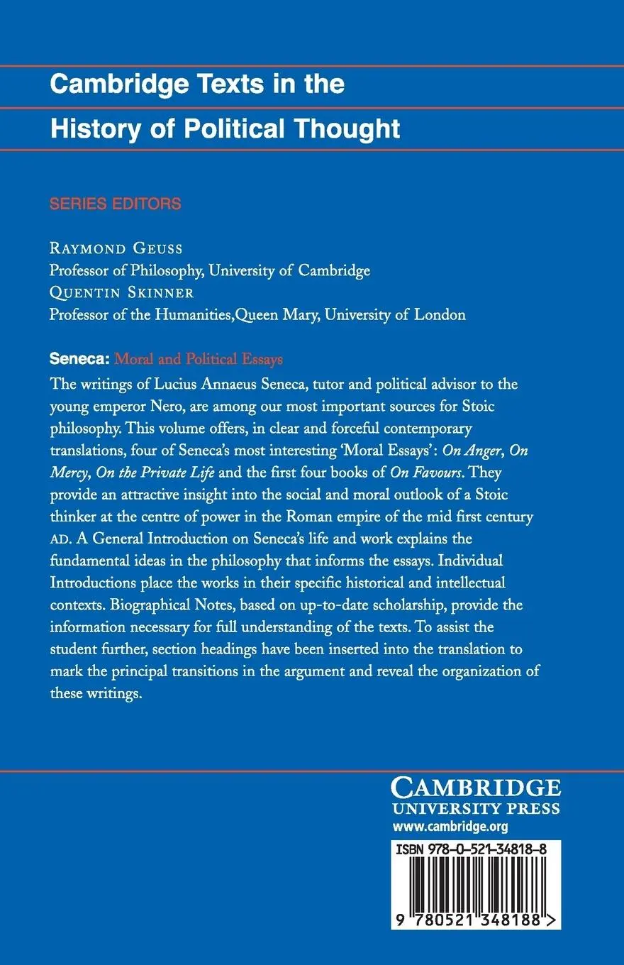 Rückseite: 9780521348188 | Seneca | Moral and Political Essays | Seneca | Taschenbuch | Englisch