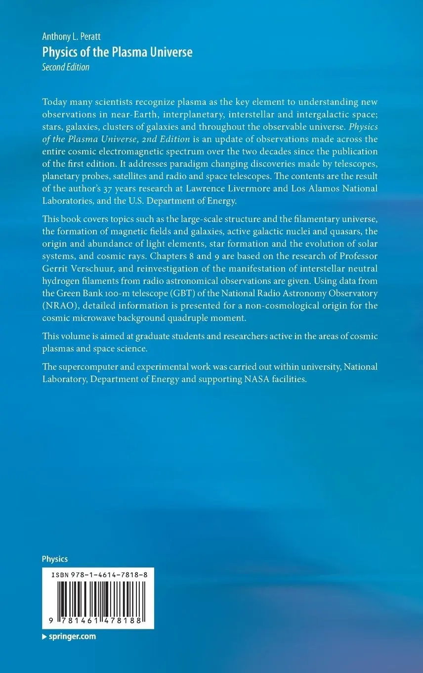 Rückseite: 9781461478188 | Physics of the Plasma Universe | Anthony L. Peratt | Buch | xx | 2014