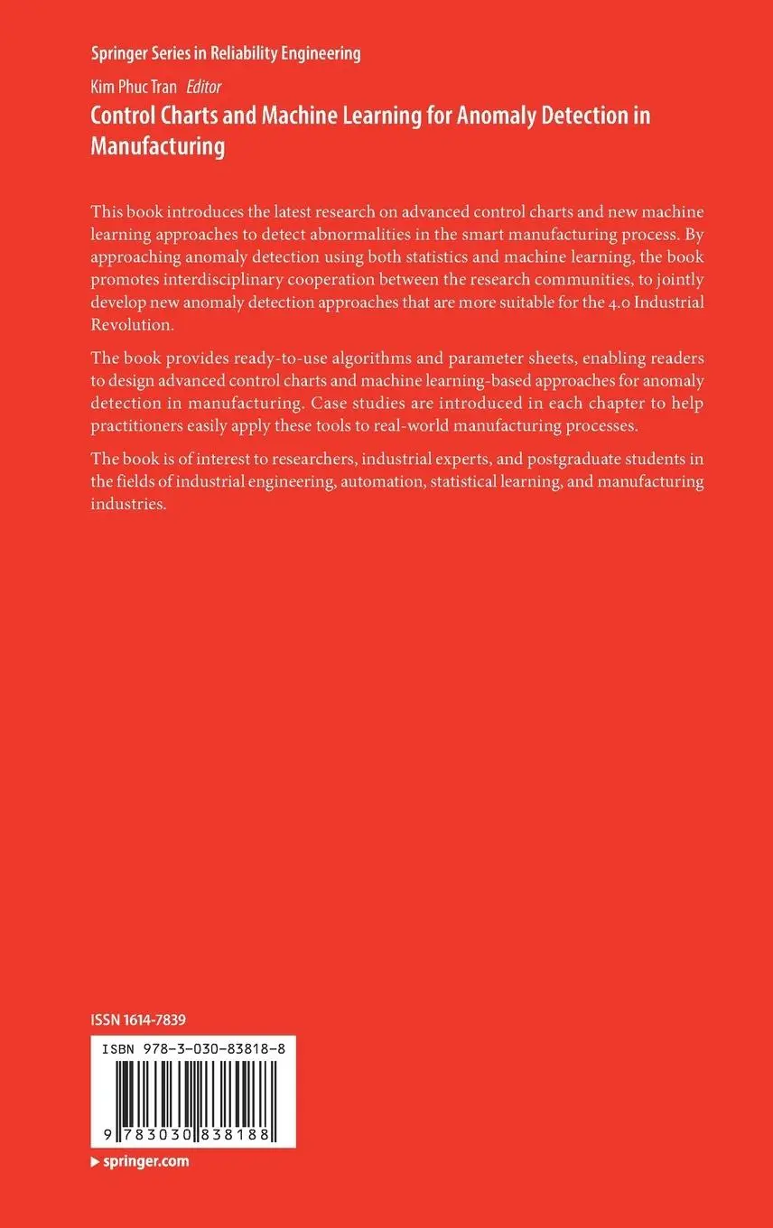 Rückseite: 9783030838188 | Control Charts and Machine Learning for Anomaly Detection in...