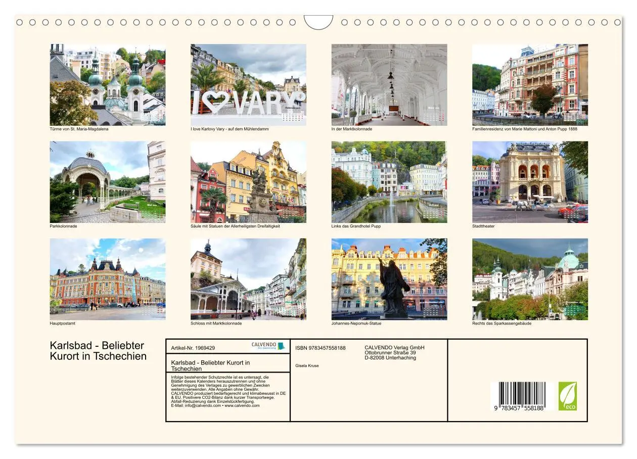 Bild: 9783457558188 | Karlsbad - Beliebter Kurort in Tschechien (Wandkalender 2026 DIN A3...