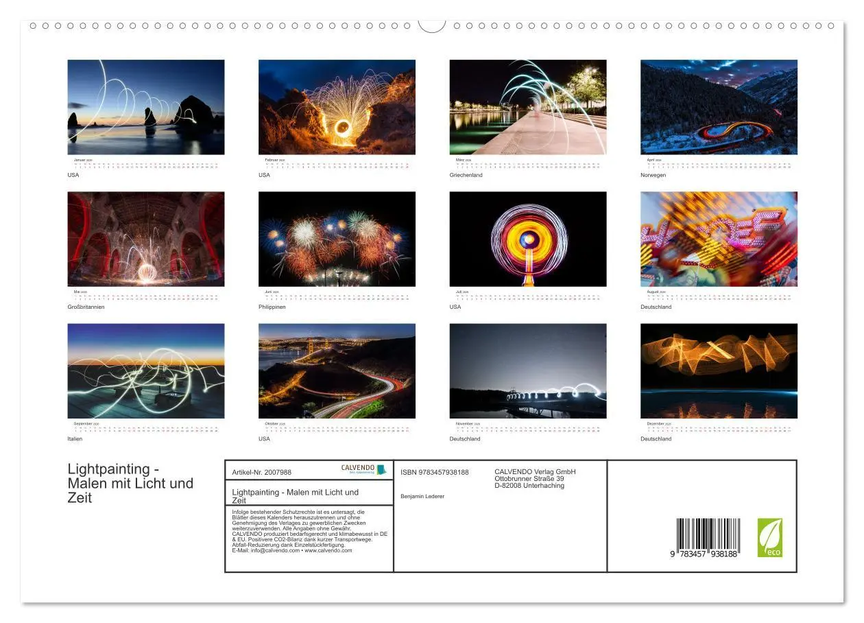 Bild: 9783457938188 | Lightpainting - Malen mit Licht und Zeit (Wandkalender 2026 DIN A2...
