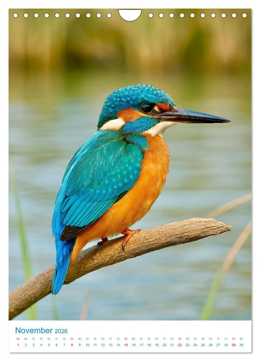 Bild: 9783516648188 | Blaue Vögel (Wandkalender 2026 DIN A4 hoch), CALVENDO Monatskalender