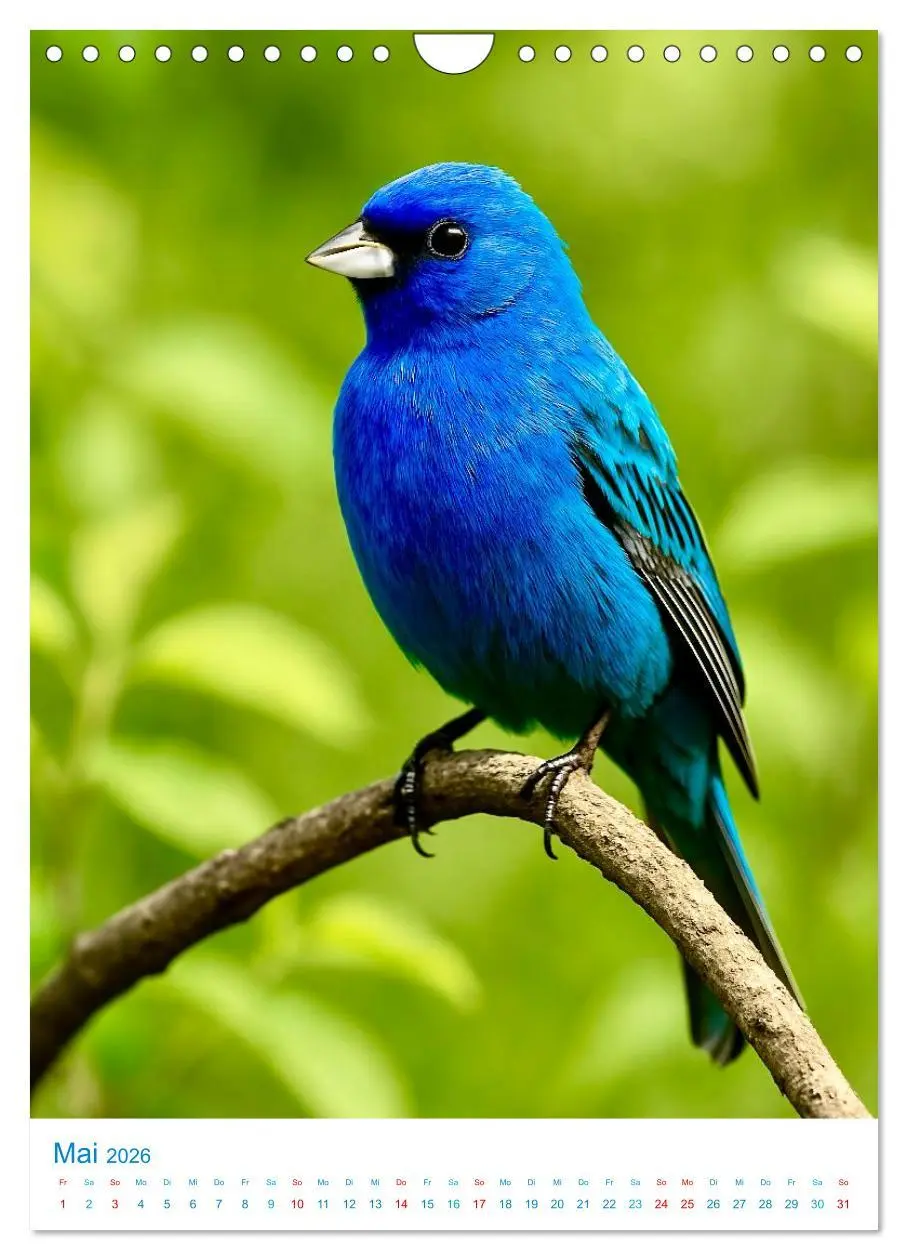Bild: 9783516648188 | Blaue Vögel (Wandkalender 2026 DIN A4 hoch), CALVENDO Monatskalender