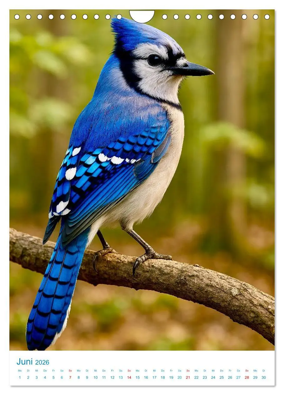 Bild: 9783516648188 | Blaue Vögel (Wandkalender 2026 DIN A4 hoch), CALVENDO Monatskalender