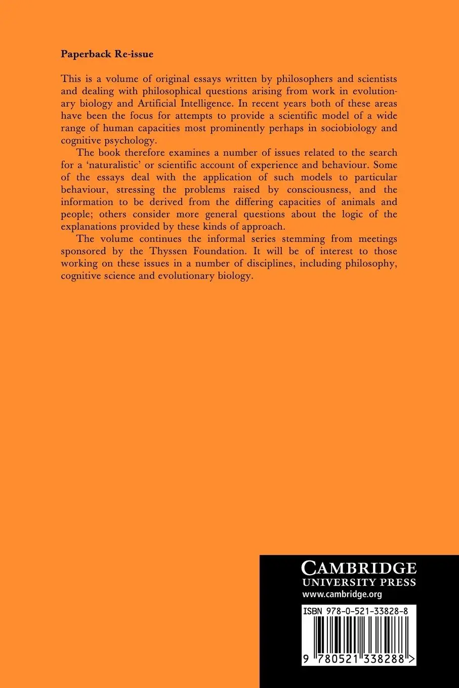 Rückseite: 9780521338288 | Minds, Machines and Evolution | Christopher Hookway (u. a.) | Buch