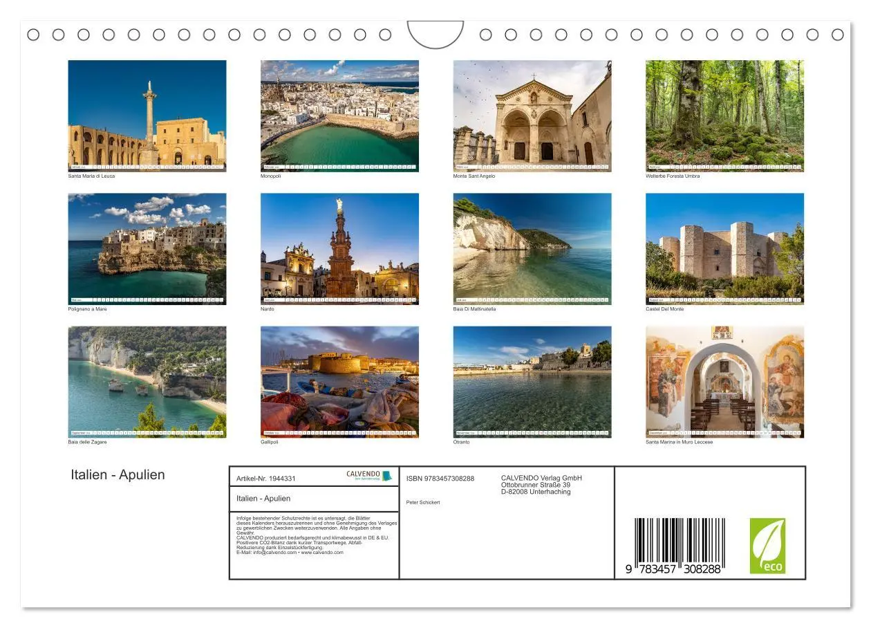 Bild: 9783457308288 | Italien - Apulien (Wandkalender 2026 DIN A4 quer), CALVENDO...