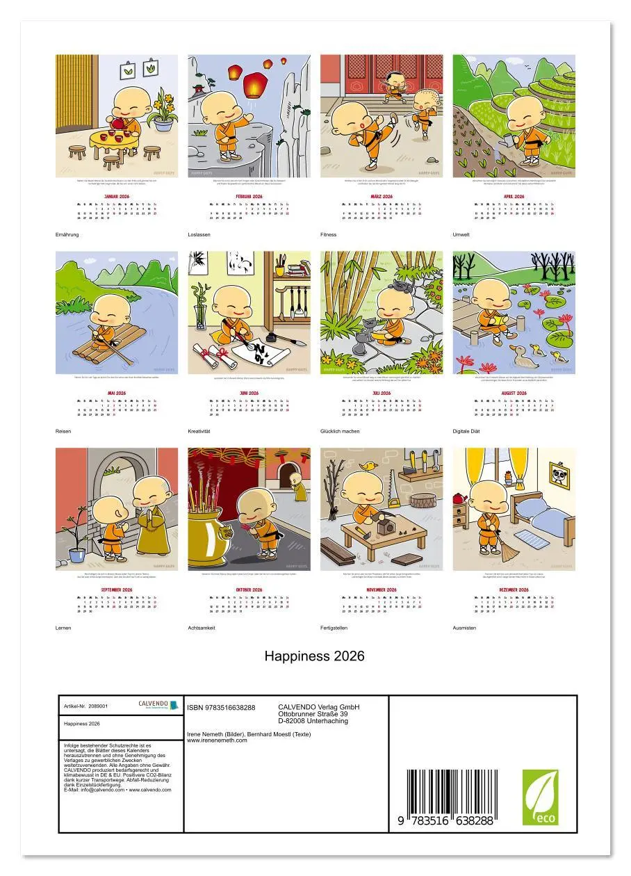Bild: 9783516638288 | Happiness 2026 (Wandkalender 2026 DIN A4 hoch), CALVENDO...