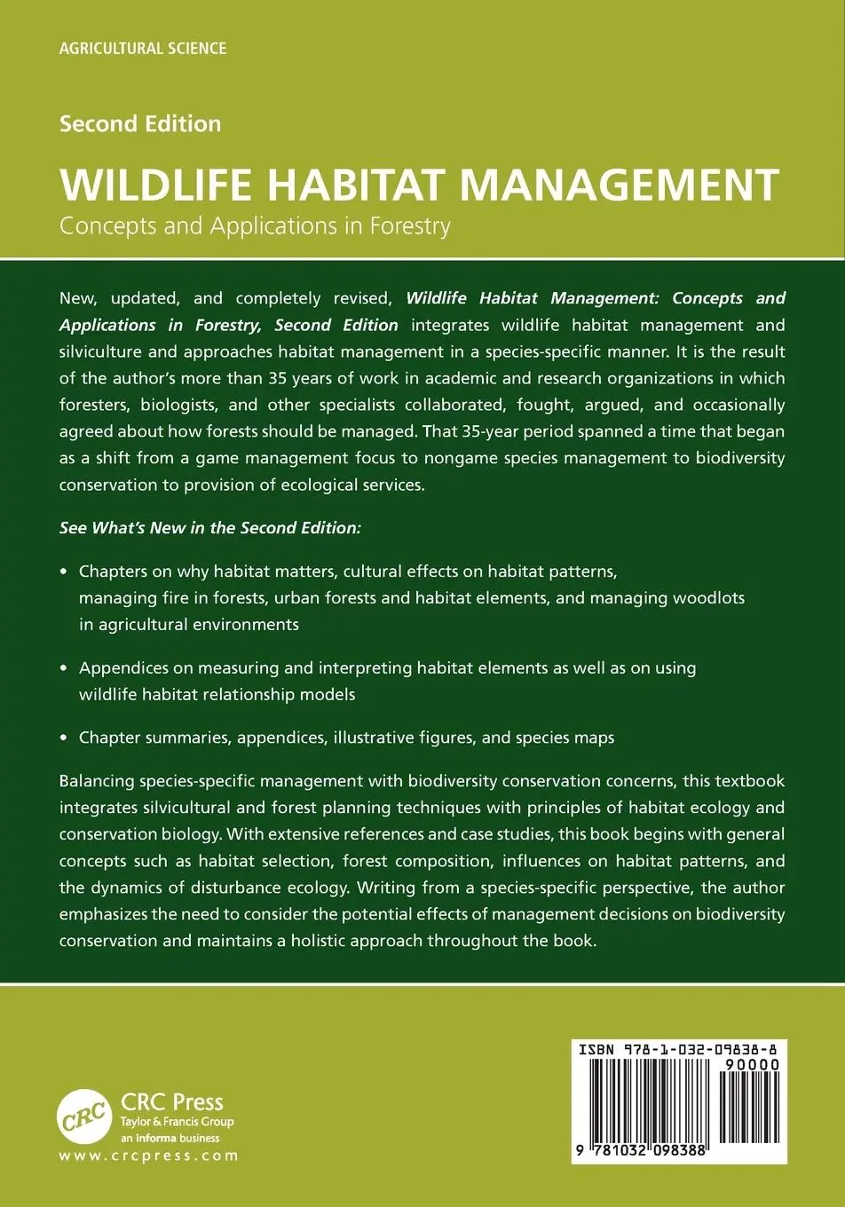 Rückseite: 9781032098388 | Wildlife Habitat Management | Brenda C. McComb | Taschenbuch | 2021