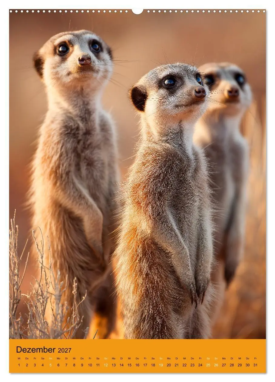 Bild: 9783516868388 | Die Erdmännchen Familie - Kalender der niedlichen Tiere...