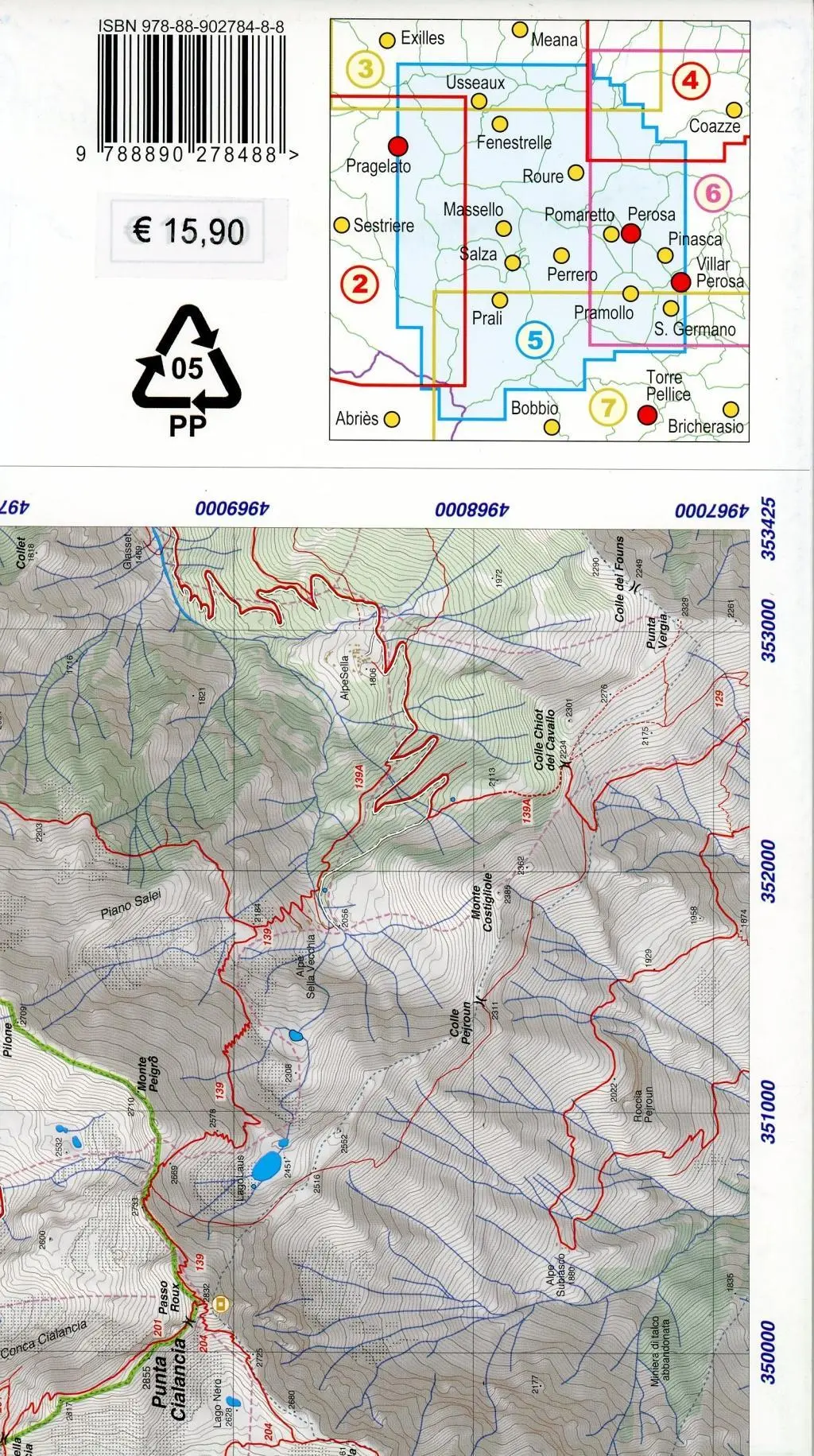 Bild: 9788890278488 | Carta n. 5. Val Germanasca val Chisone. Carta dei sentieri e...