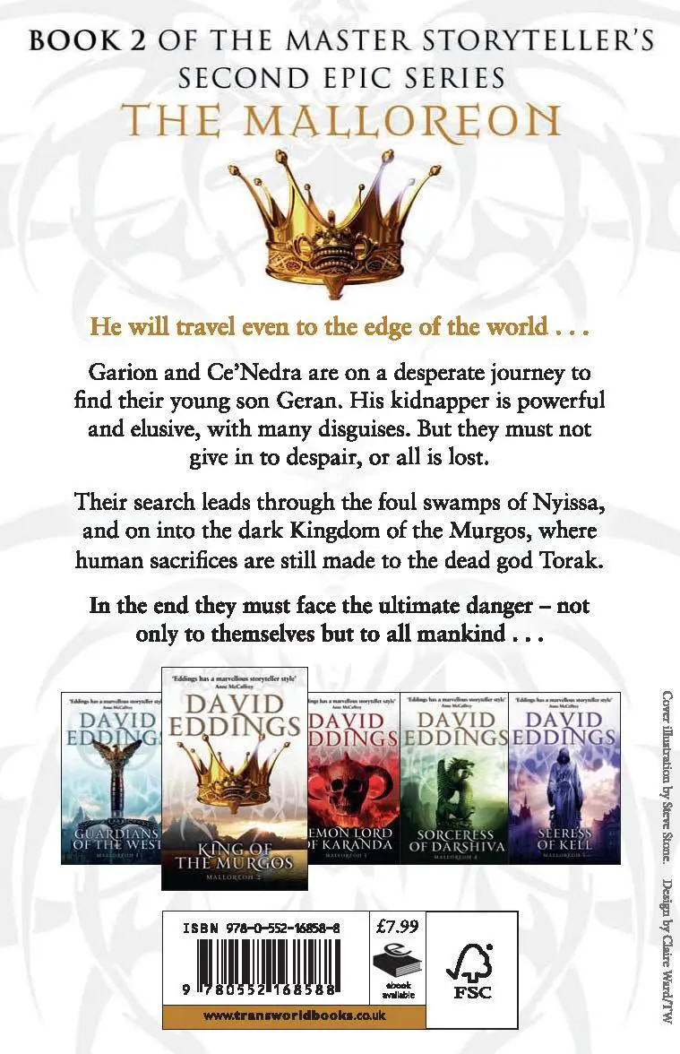 Rückseite: 9780552168588 | King Of The Murgos | (Malloreon 2) | David Eddings | Taschenbuch