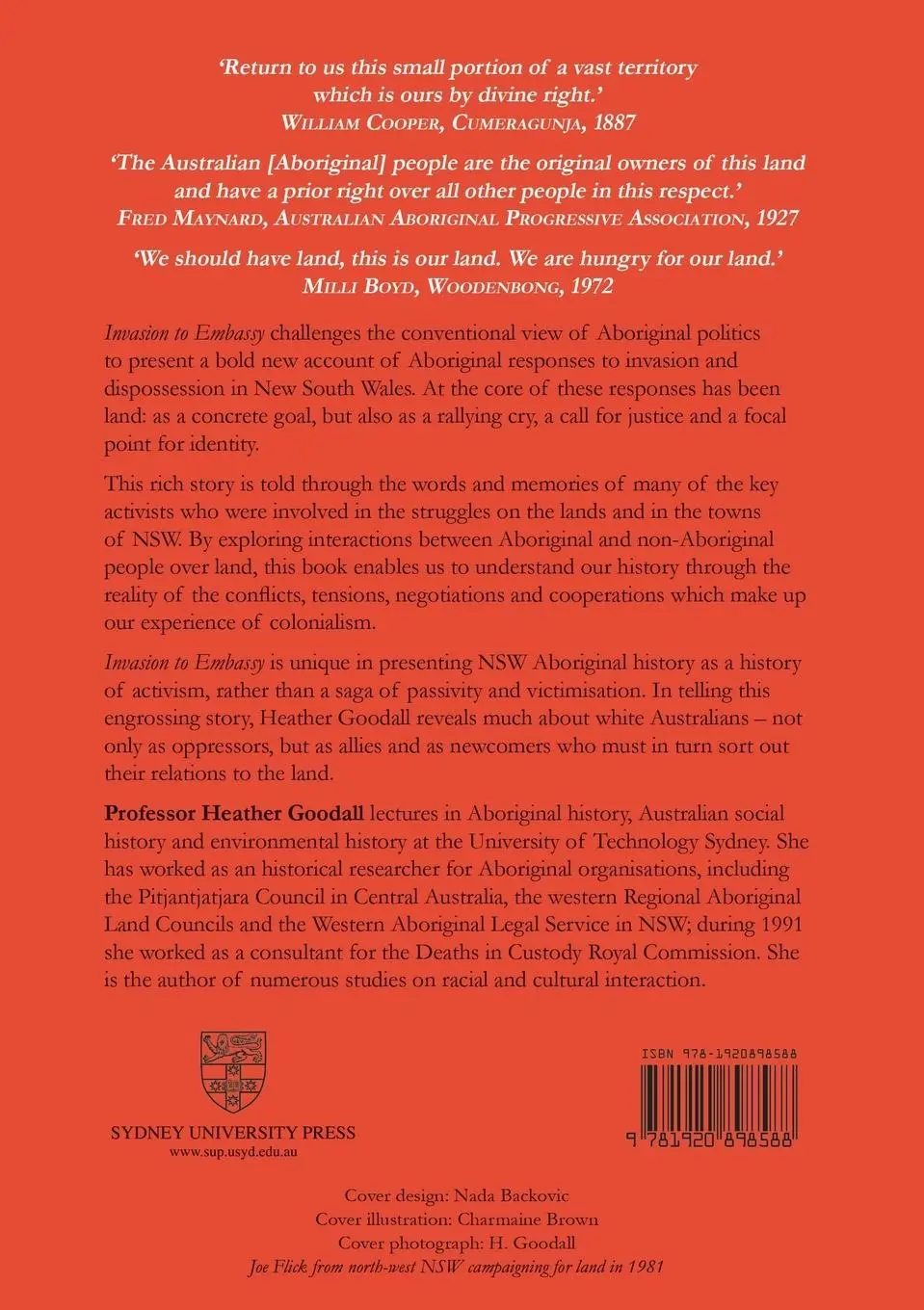 Rückseite: 9781920898588 | Invasion to Embassy | Heather Goodall | Taschenbuch | Englisch | 2008