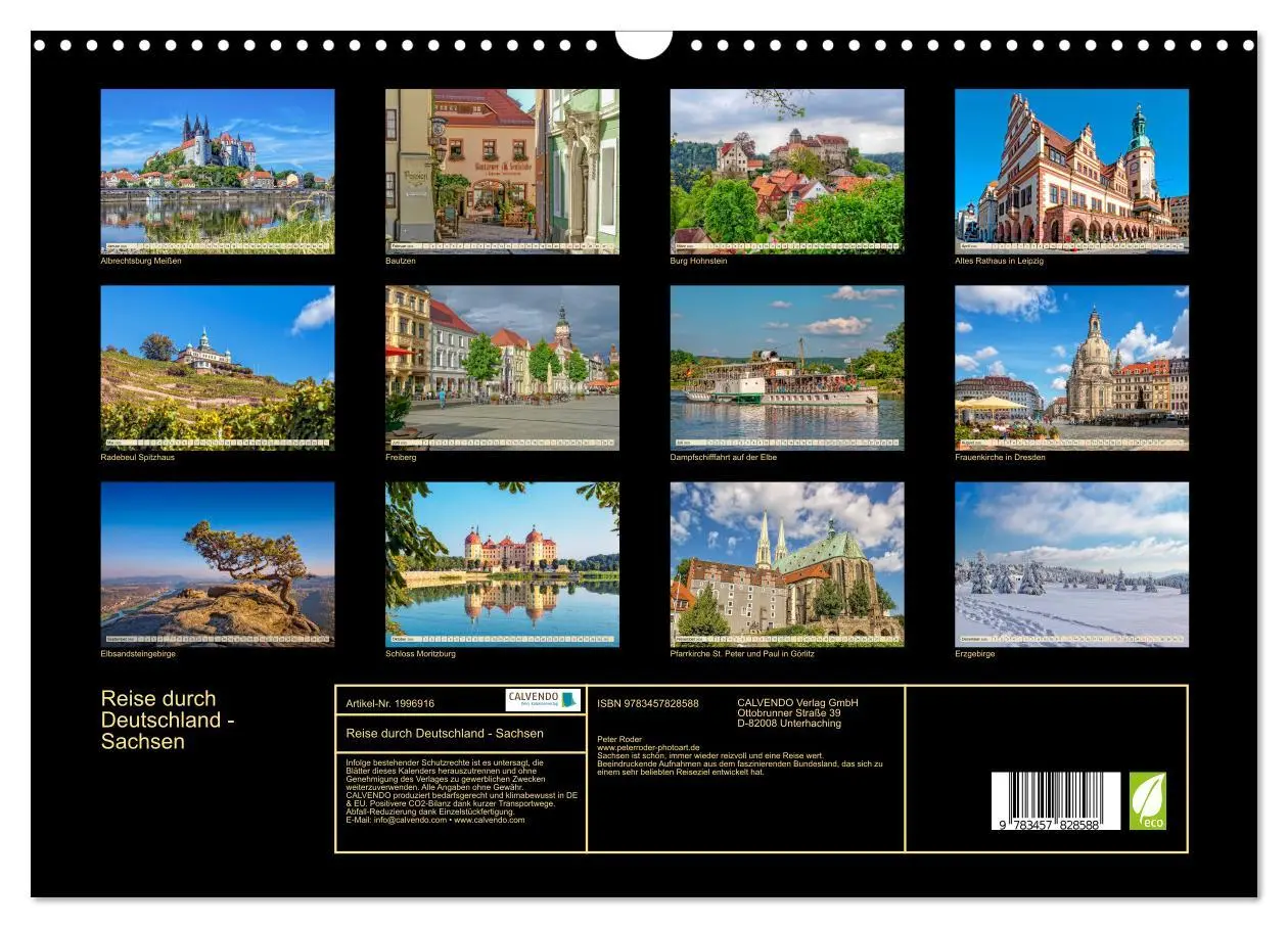 Bild: 9783457828588 | Reise durch Deutschland - Sachsen (Wandkalender 2026 DIN A3 quer),...
