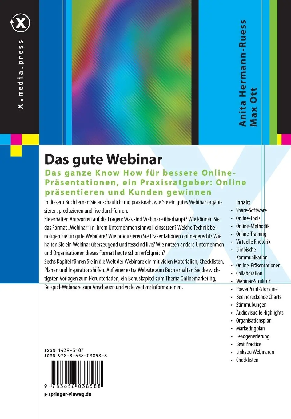 Rückseite: 9783658038588 | Das gute Webinar | Anita Hermann-Ruess (u. a.) | Taschenbuch | xv