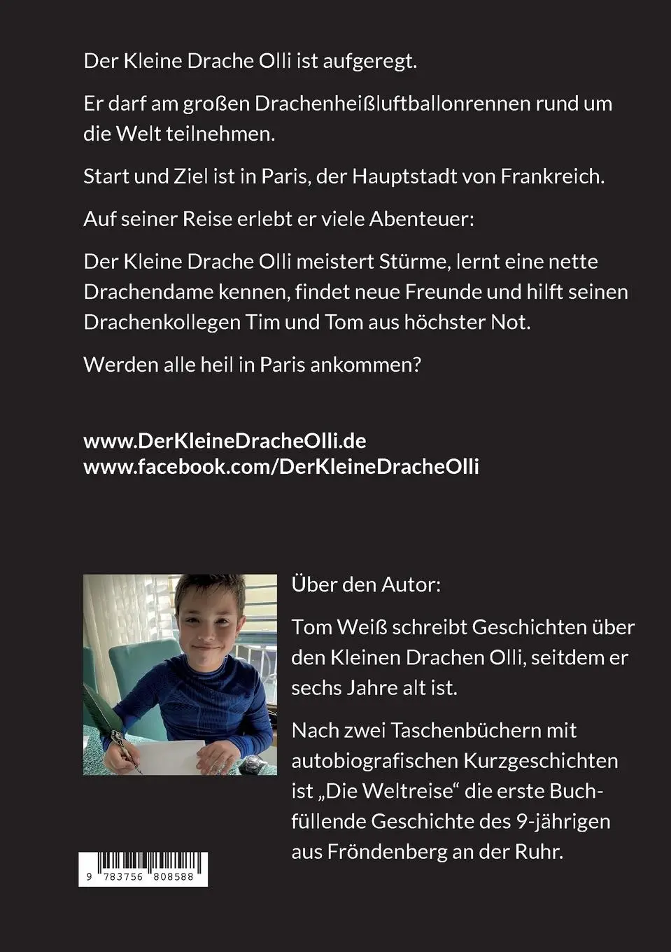 Rückseite: 9783756808588 | Die Abenteuer vom Kleinen Drachen Olli | Die Weltreise | Tom Weiß