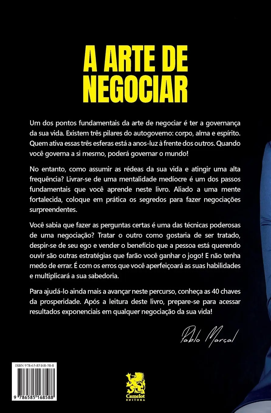 Rückseite: 9786585168588 | A Arte de negociar | Pablo Marçal | Taschenbuch | Portugiesisch | 2023